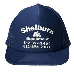 Vintage Shelburn Equipment Snapback Mesh Foam Trucker Cap Hat Navy Men’s OS